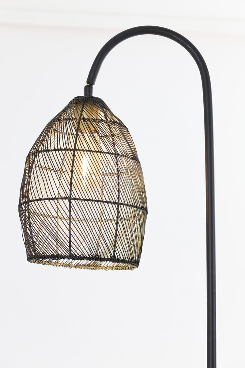 Vloerlamp Meya - Mat Zwart+goud Light & Living Vloerlamp 1859712