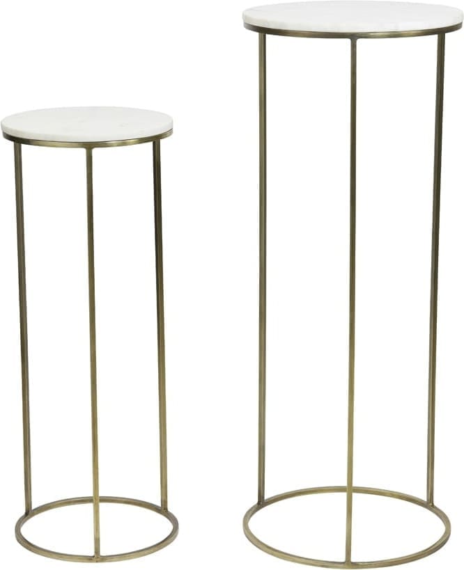 Zuil Ricardo - Wit Marmer+ant. Brons Light & Living Bijzettafel 6768726