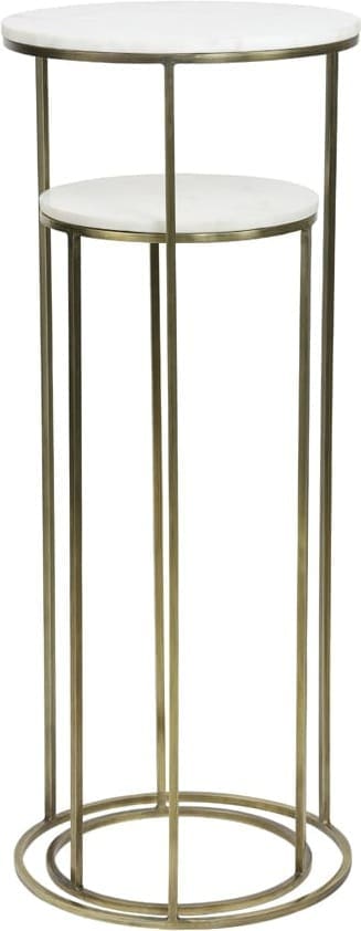 Zuil Ricardo - Wit Marmer+ant. Brons Light & Living Bijzettafel 6768726