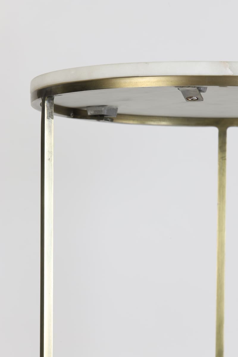 Zuil Ricardo - Wit Marmer+ant. Brons Light & Living Bijzettafel 6768726