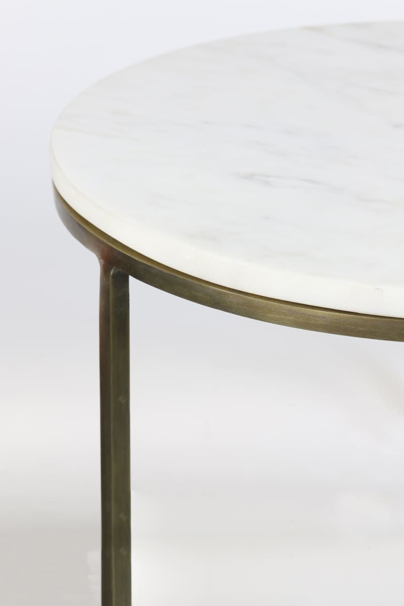Zuil Ricardo - Wit Marmer+ant. Brons Light & Living Bijzettafel 6768726