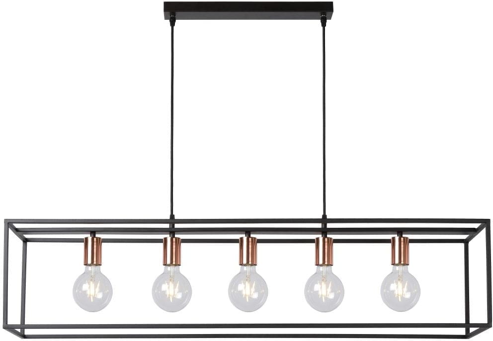 Arthur Hanglamp 5xe27 - Zwart Lucide Hanglamp 08424/05/30