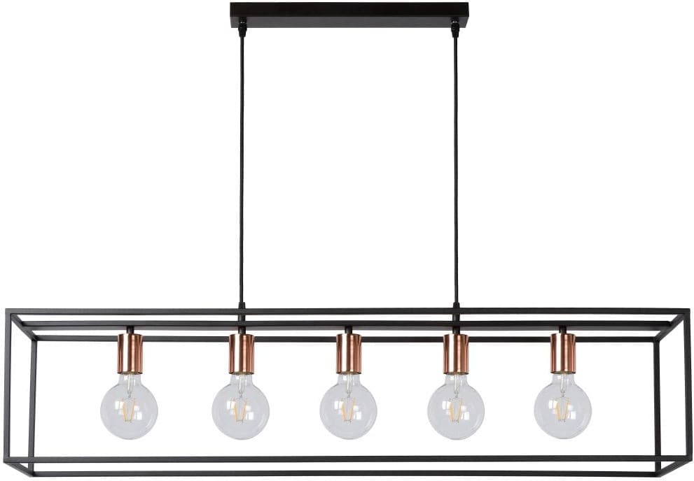 Arthur Hanglamp 5xe27 - Zwart Lucide Hanglamp 08424/05/30