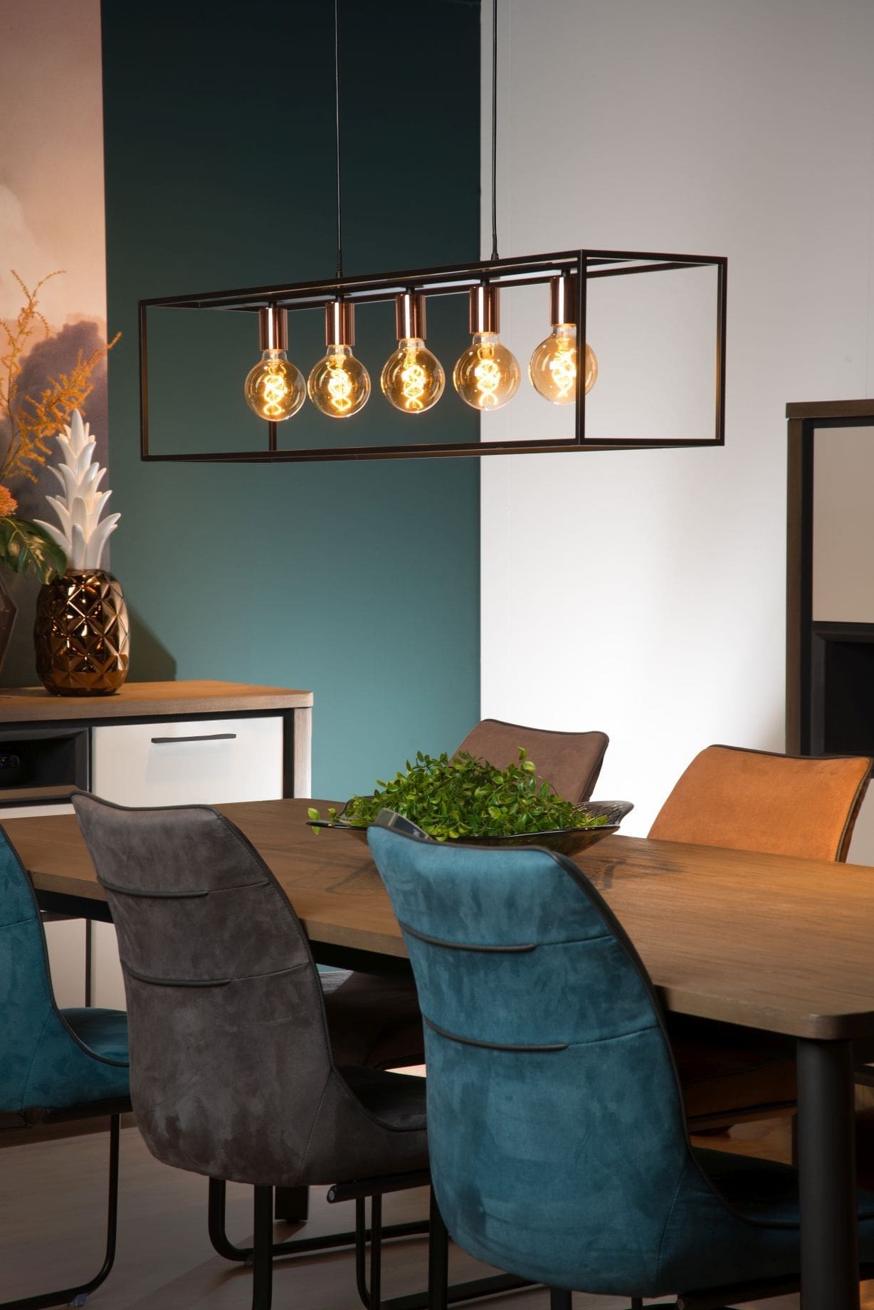 Arthur Hanglamp 5xe27 - Zwart Lucide Hanglamp 08424/05/30