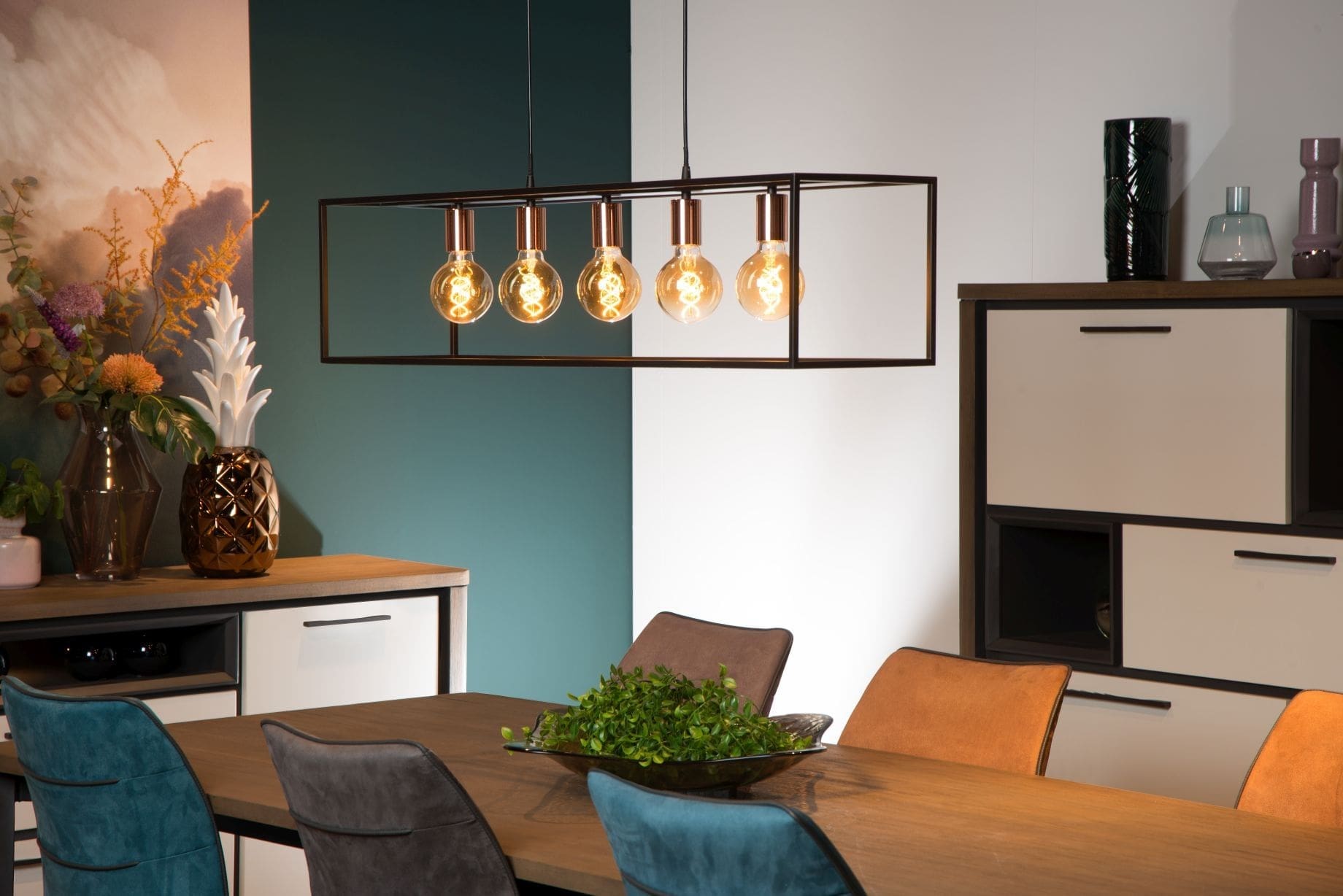 Arthur Hanglamp 5xe27 - Zwart Lucide Hanglamp 08424/05/30