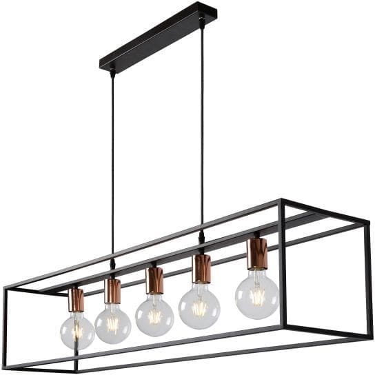 Arthur Hanglamp 5xe27 - Zwart Lucide Hanglamp 08424/05/30