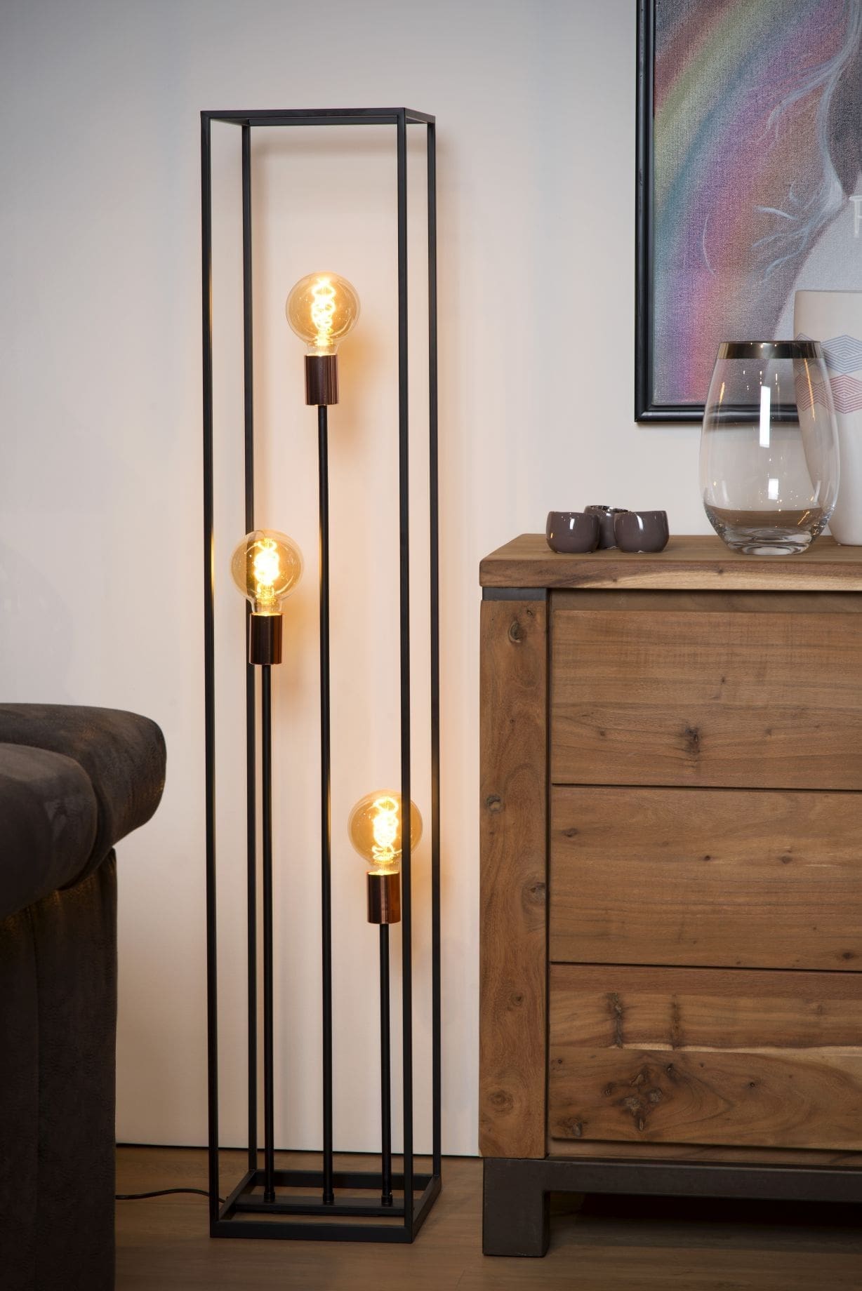 Arthur Vloerlamp 3xe27 - Zwart Lucide Vloerlamp 08724/03/30
