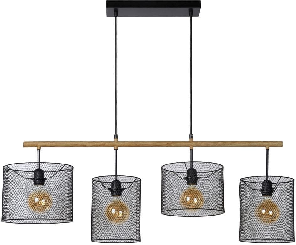Baskett Hanglamp 4xe27 - Zwart Lucide Hanglamp 45459/04/30