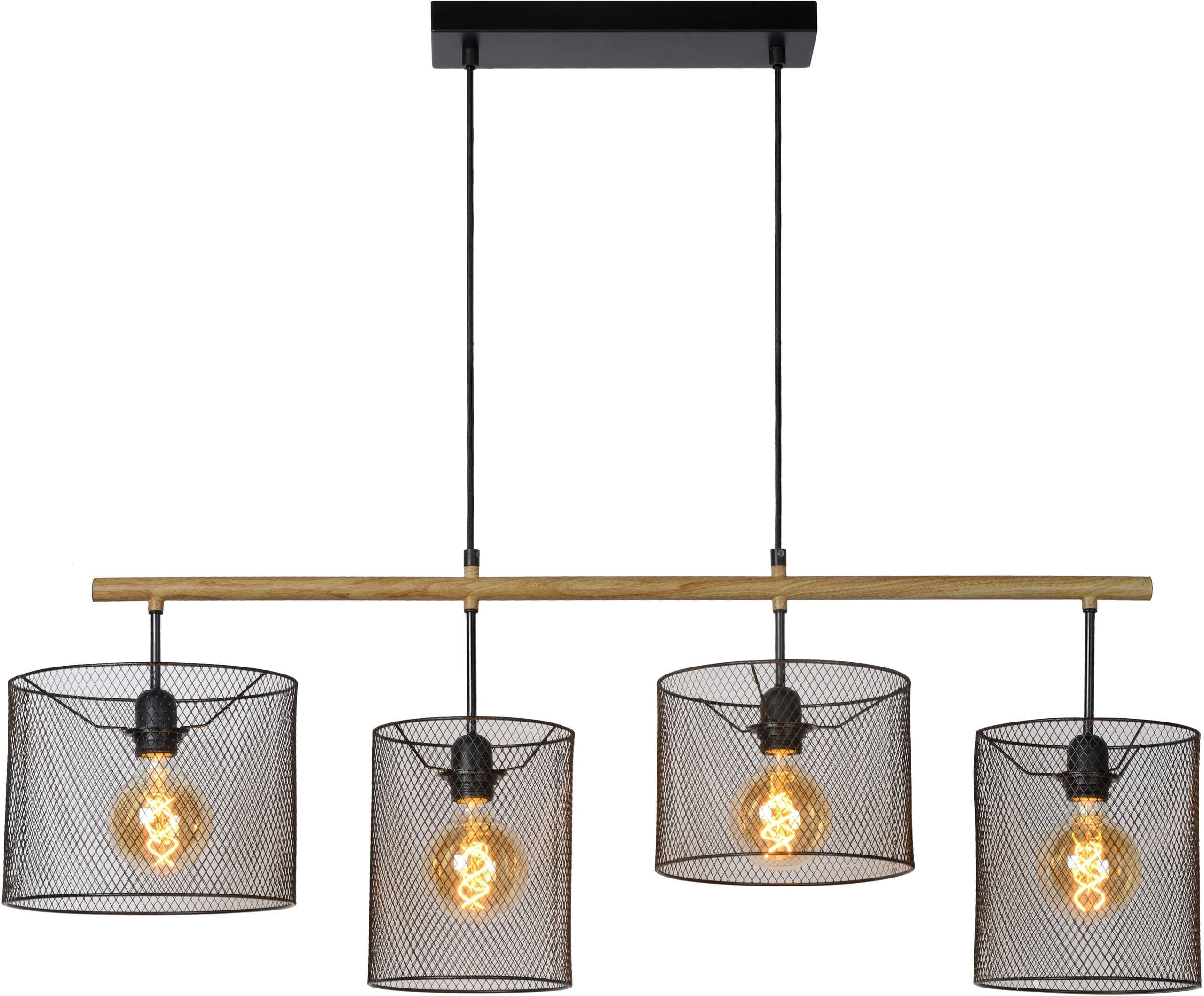 Baskett Hanglamp 4xe27 - Zwart Lucide Hanglamp 45459/04/30
