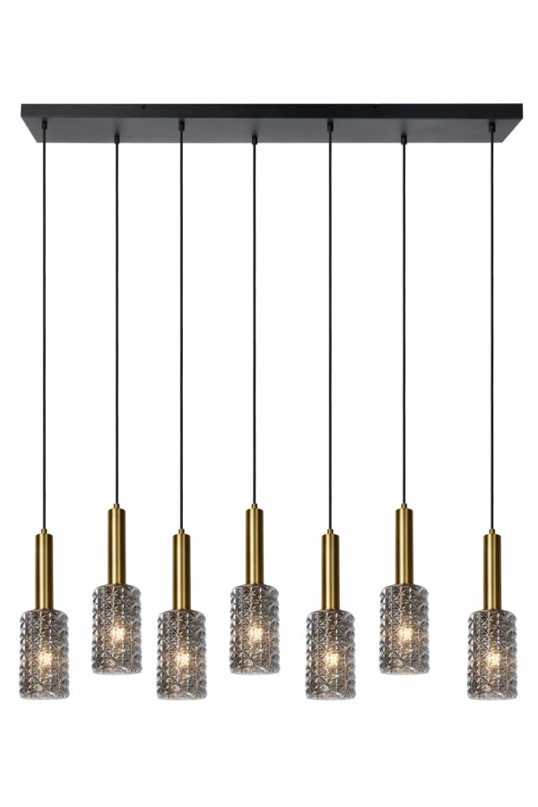 Coralie - Hanglamp - 7xe27 - Mat Goud / Messing Lucide Hanglamp 45498/07/02