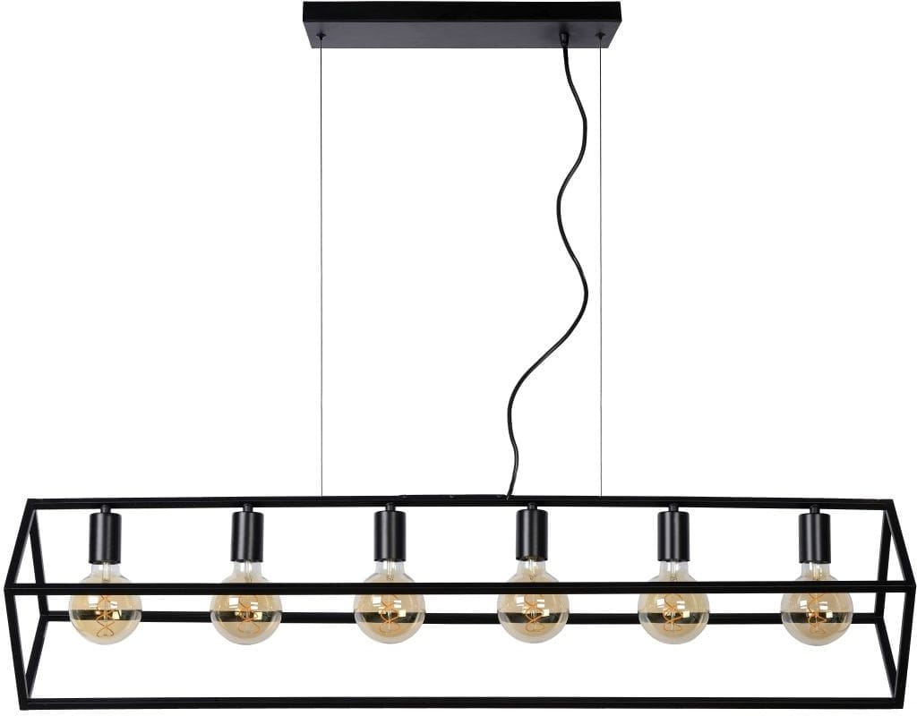 Fabian - Hanglamp - 6xe27 - Zwart Lucide Hanglamp 00425/06/30