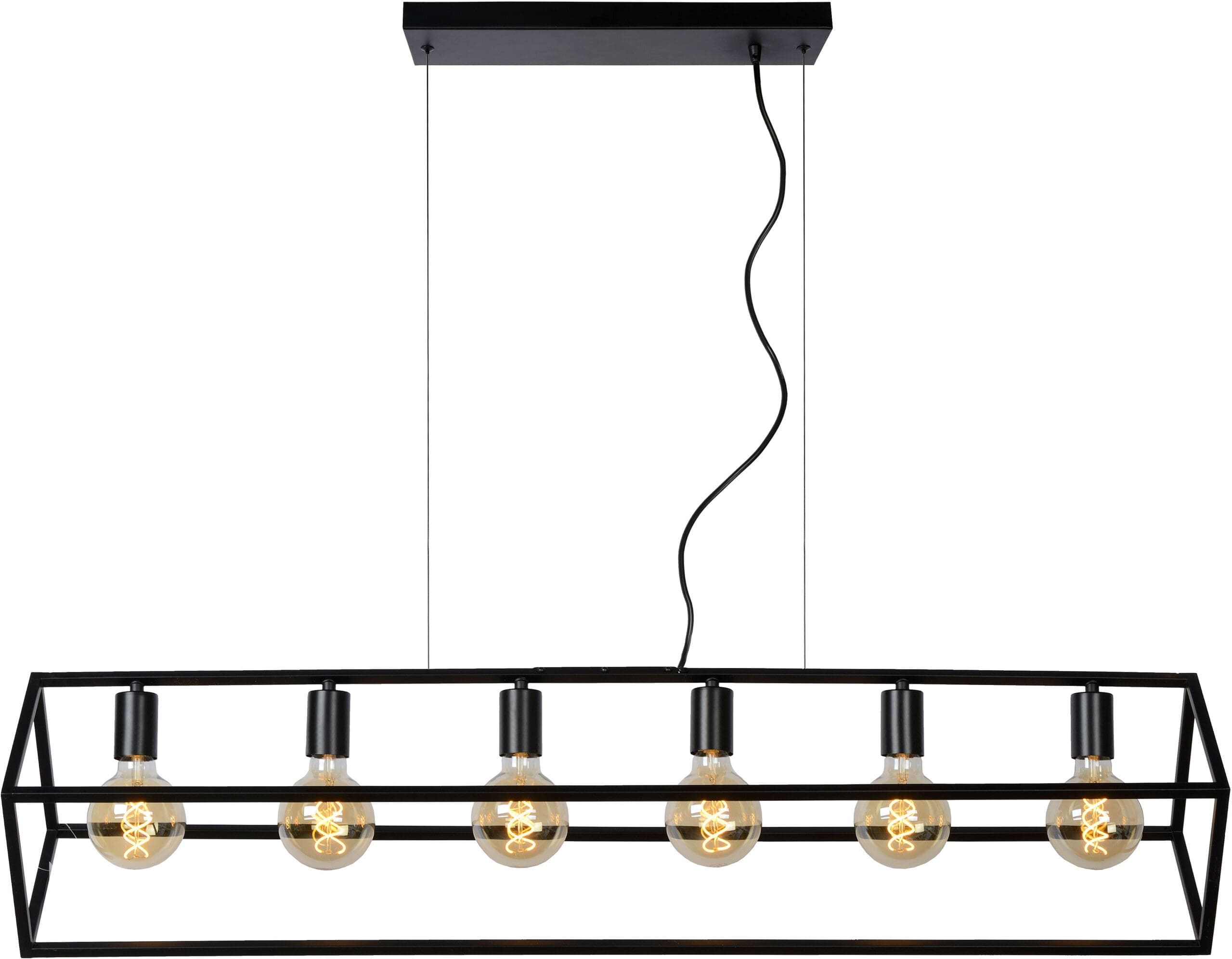 Fabian - Hanglamp - 6xe27 - Zwart Lucide Hanglamp 00425/06/30