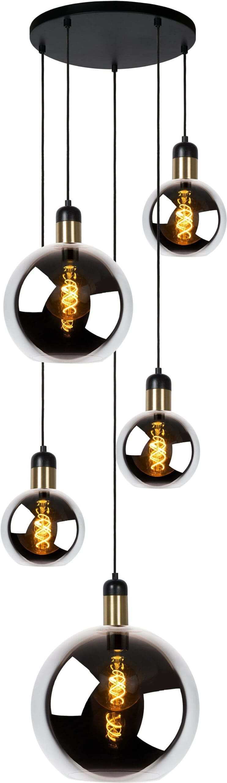 Julius - Hanglamp - 5xe27 - Fumé Lucide Hanglamp 34438/05/65