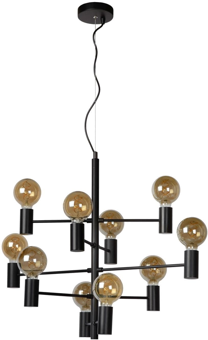 Leanne Hanglamp Ø65 cm 10xe27 - Zwart Lucide Hanglamp 21421/10/30