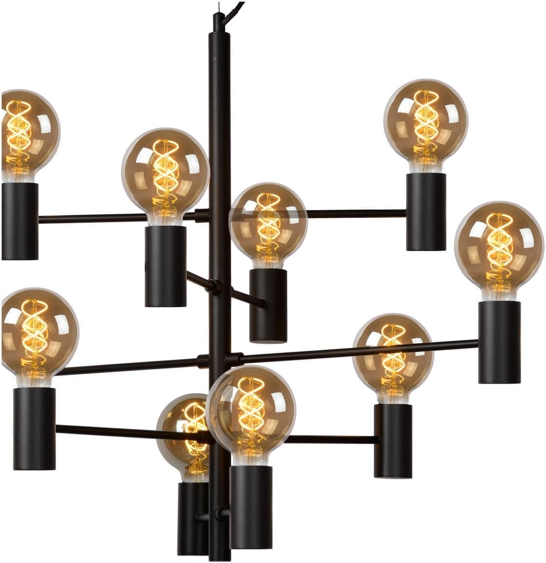 Leanne Hanglamp Ø65 cm 10xe27 - Zwart Lucide Hanglamp 21421/10/30