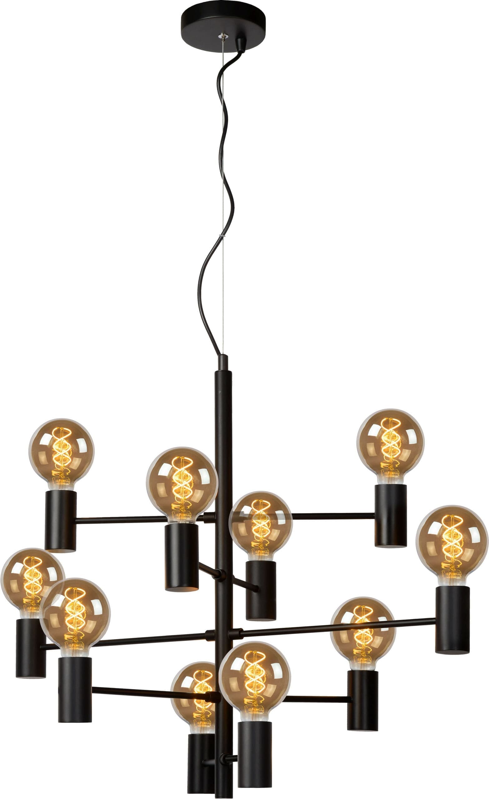 Leanne Hanglamp Ø65 cm 10xe27 - Zwart Lucide Hanglamp 21421/10/30