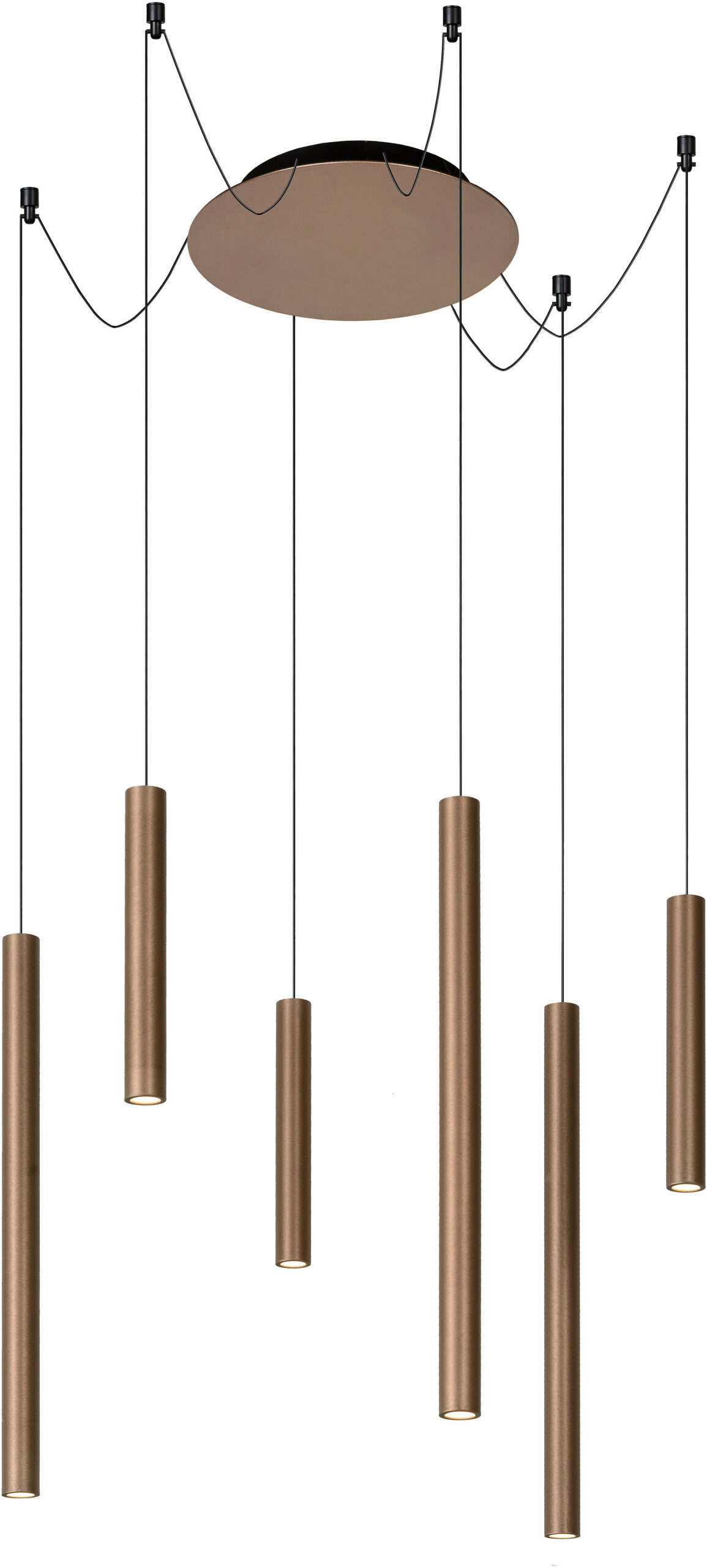Lorenz - Hanglamp - Ø120 cm - Led Dimb. - 6x4W 3000K - Roest Bruin Lucide Hanglamp 74403/06/97