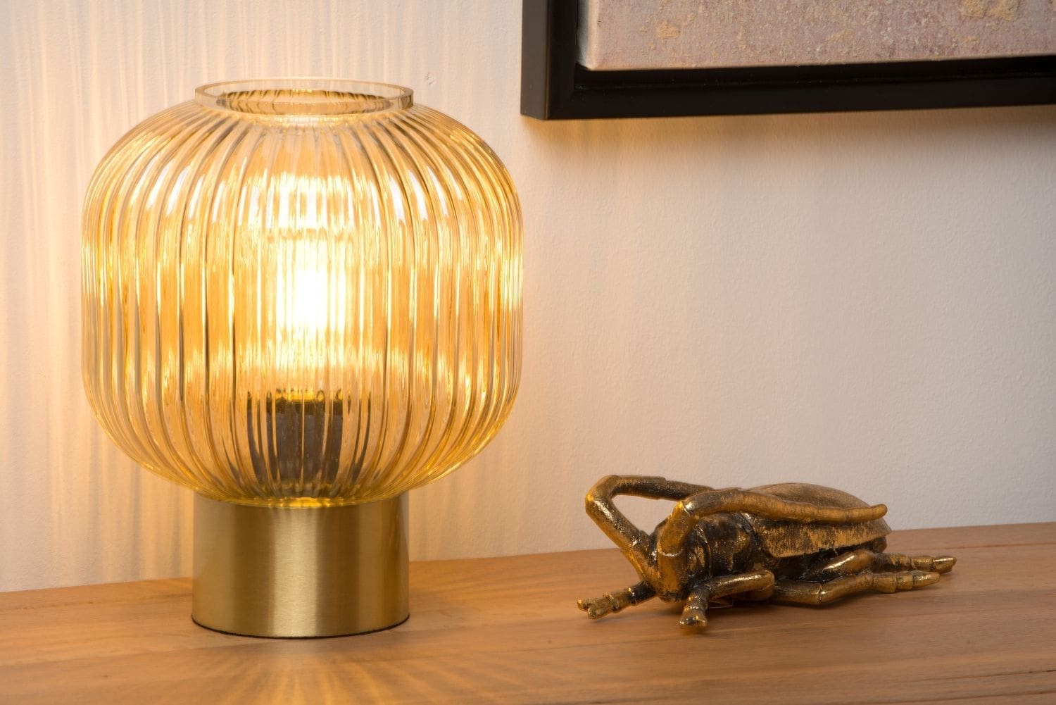 Maloto - Tafellamp - Ø20 cm - 1xe27 - Amber Lucide Tafellamp 45586/20/62