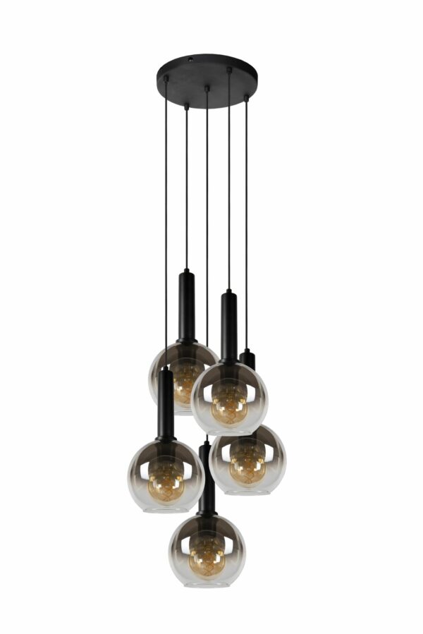 Marius - Hanglamp - Ø55 cm - 5xe27 - Zwart Lucide Hanglamp 45402/15/30