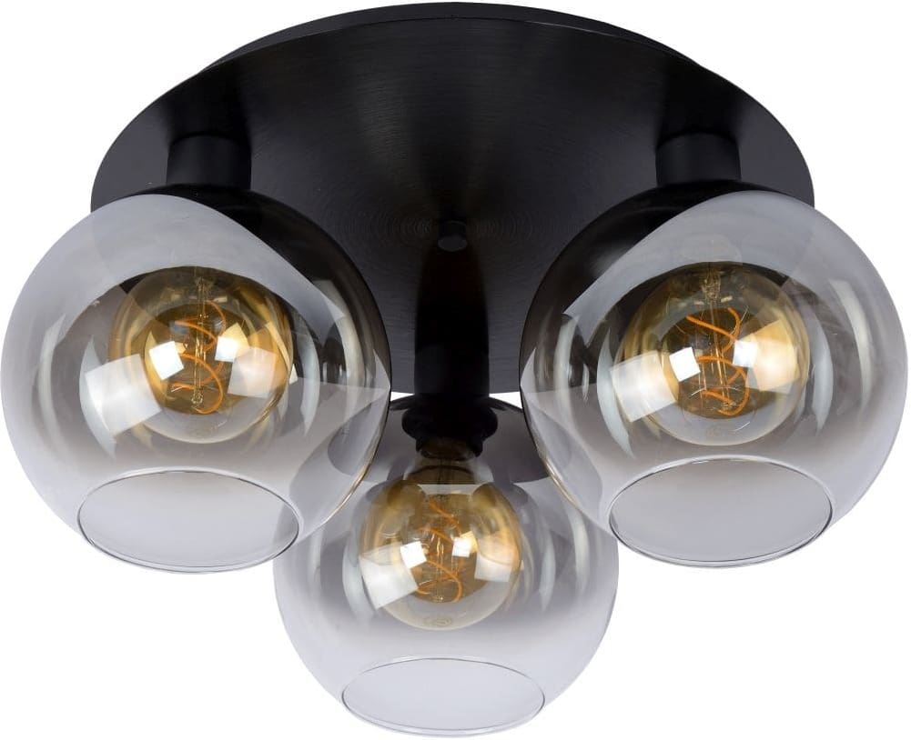 Marius - Plafonnière - 3xe27 - Zwart Lucide Plafondlamp 74114/03/30