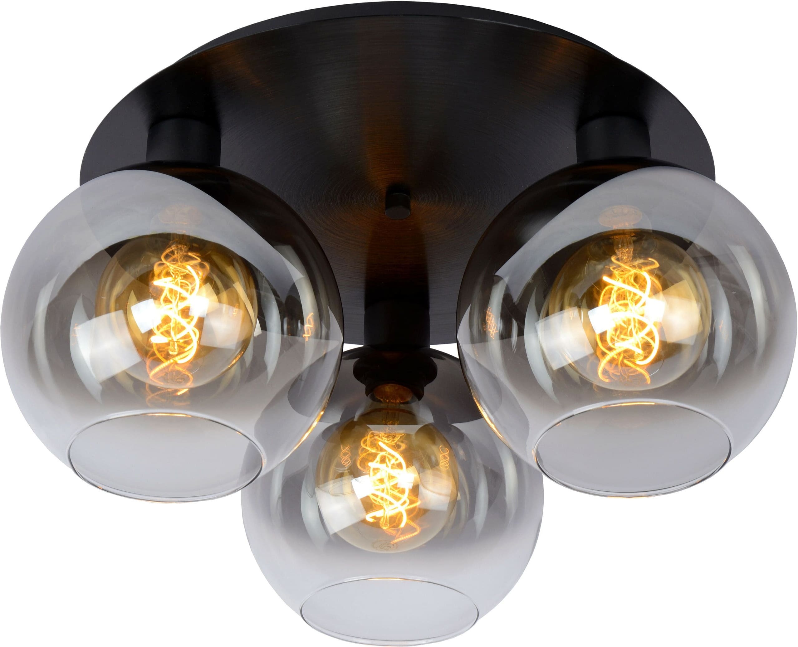Marius - Plafonnière - 3xe27 - Zwart Lucide Plafondlamp 74114/03/30