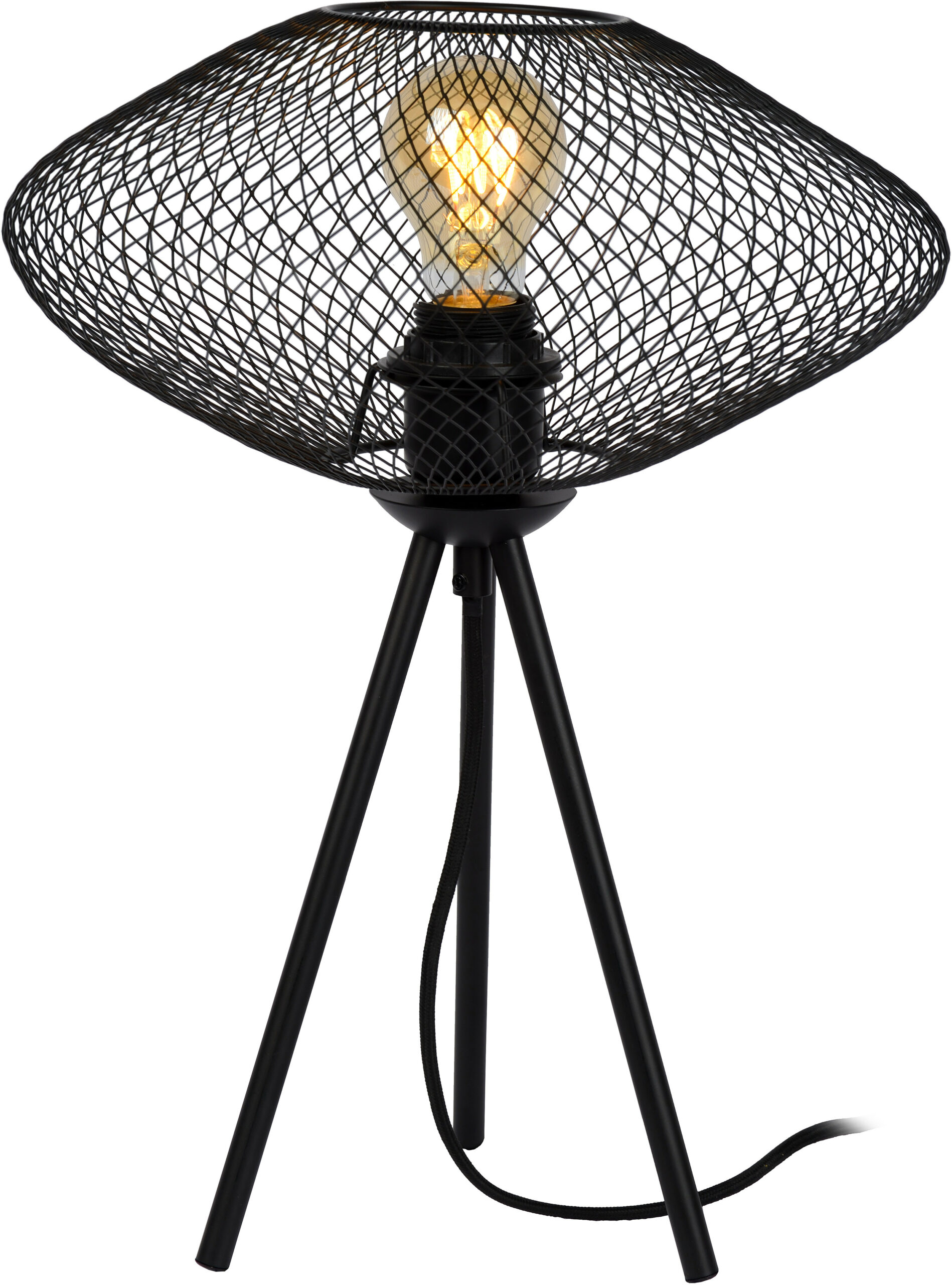 Mesh - Tafellamp - Ø30 cm - 1xe27 - Zwart Lucide Tafellamp 21523/01/30