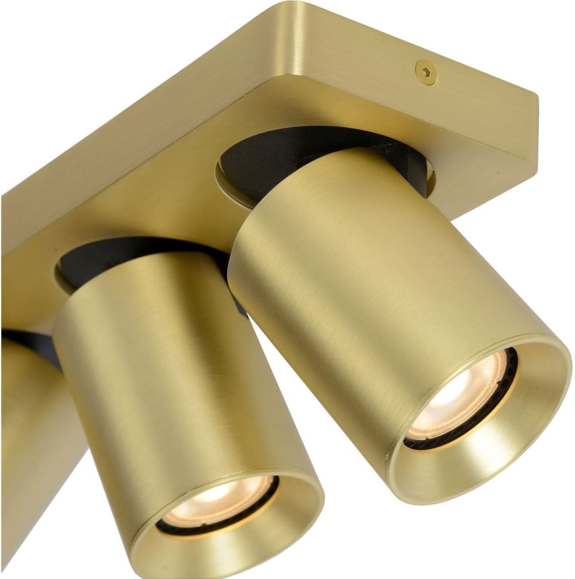 Nigel Plafondspot Led Dim To Warm GU10 3x5w 2200k/3000k - Mat Goud / Messing Lucide Plafondlamp 09929/15/02