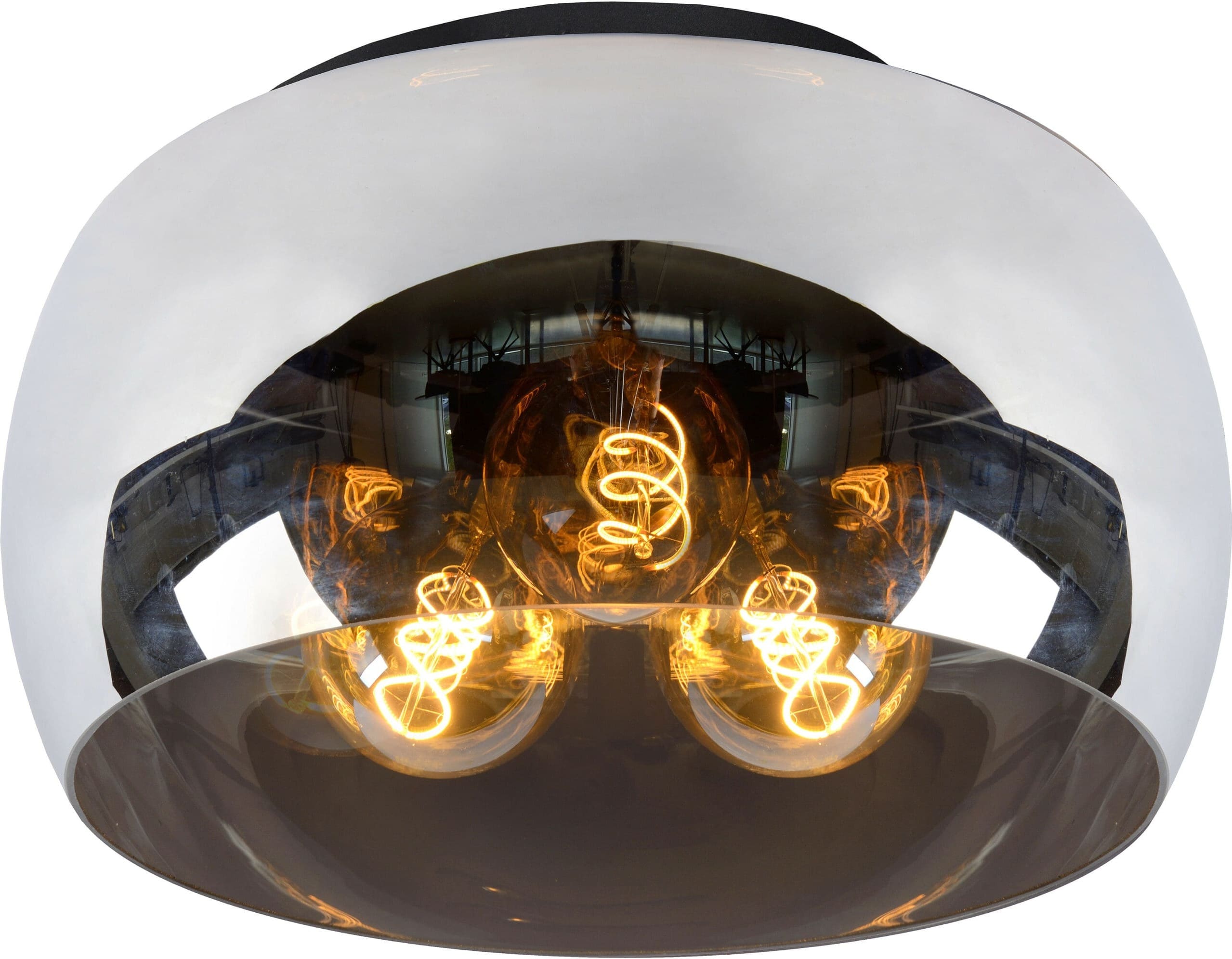 Olivia Plafonnière Ø40 cm 3xe27 - Fumé Lucide Plafondlamp 45101/40/65