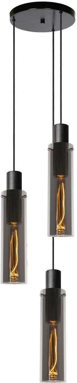 Orlando Hanglamp Ø32 cm 3xe27 - Fumé Lucide Hanglamp 74404/13/65