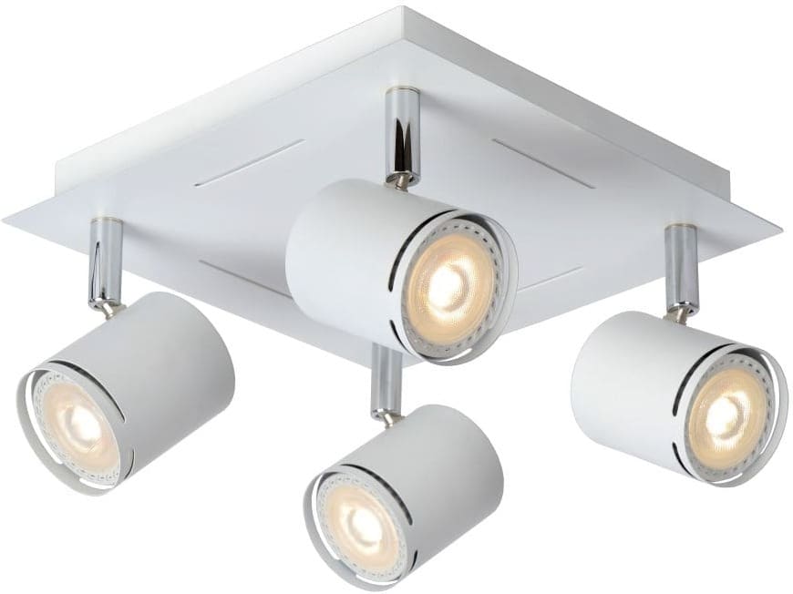 Rilou Plafondspot Led Dimb. GU10 4x5w 3000k - Wit Lucide Plafondlamp 26994/20/31