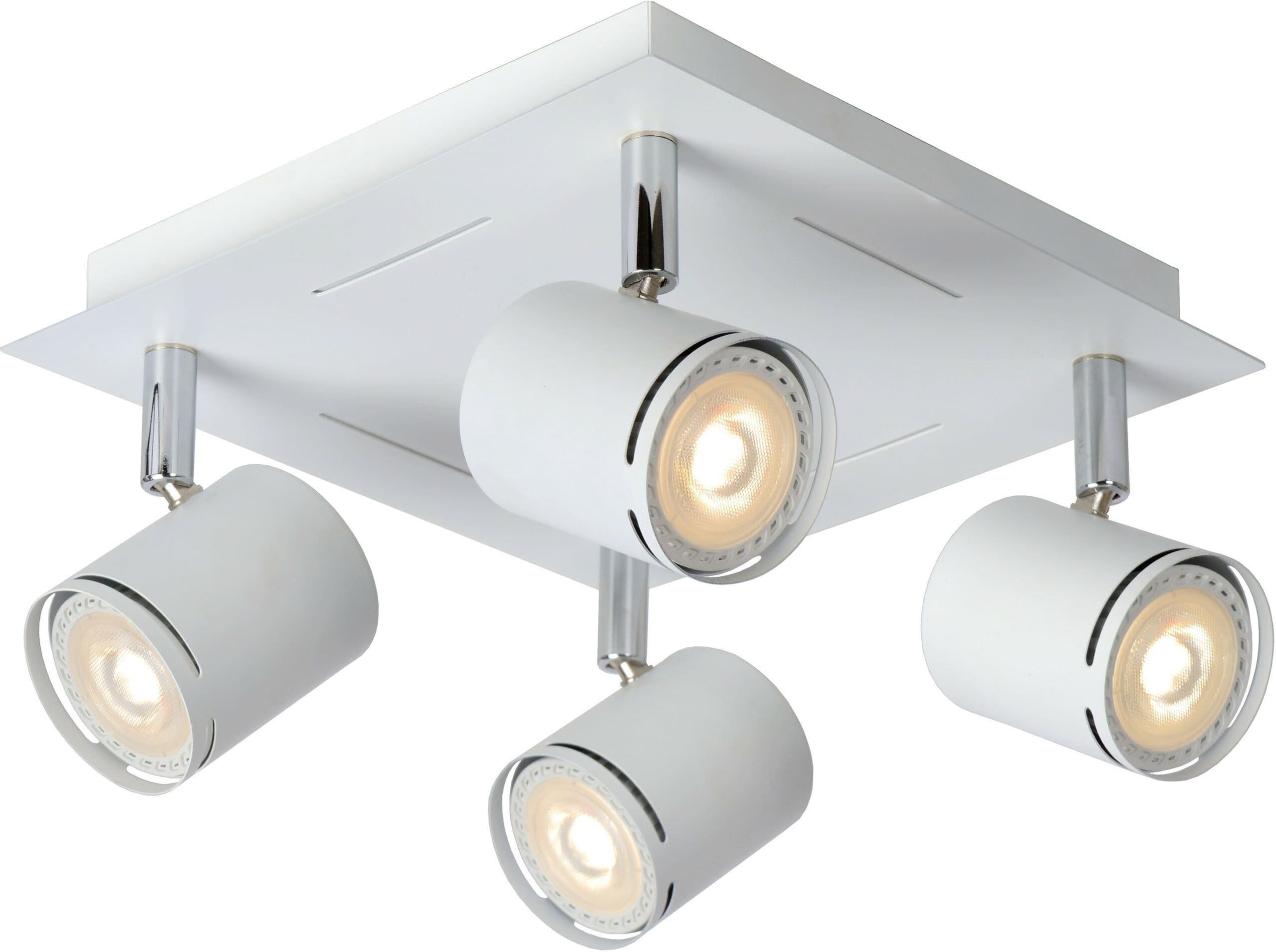 Rilou Plafondspot Led Dimb. GU10 4x5w 3000k - Wit Lucide Plafondlamp 26994/20/31