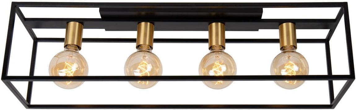 Ruben Plafonnière 4xe27 - Zwart Lucide Plafondlamp 00124/04/30