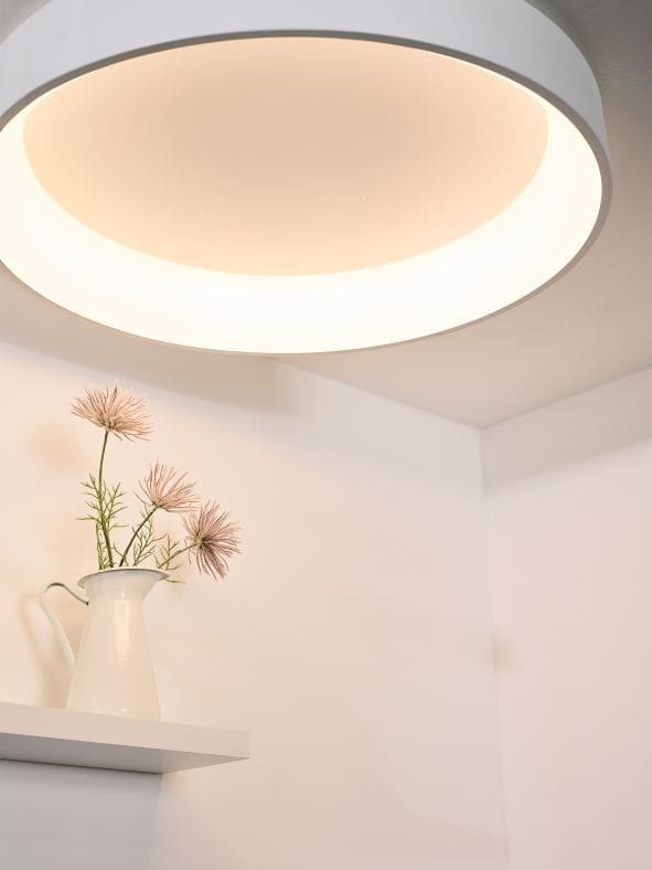 Talowe Led Plafonnière Ø80 cm Led Dimb. 1x80w 3000k - Wit Lucide Plafondlamp 46100/80/31