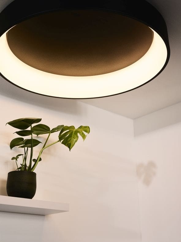 Talowe Led Plafonnière Ø80 cm Led Dimb. 1x80w 3000k - Zwart Lucide Plafondlamp 46100/80/30