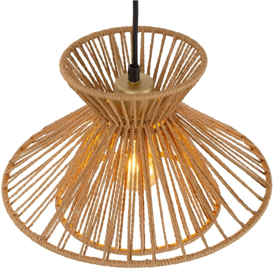 Tasman - Hanglamp - 3xe27 - Licht Hout Lucide Hanglamp 10420/03/72
