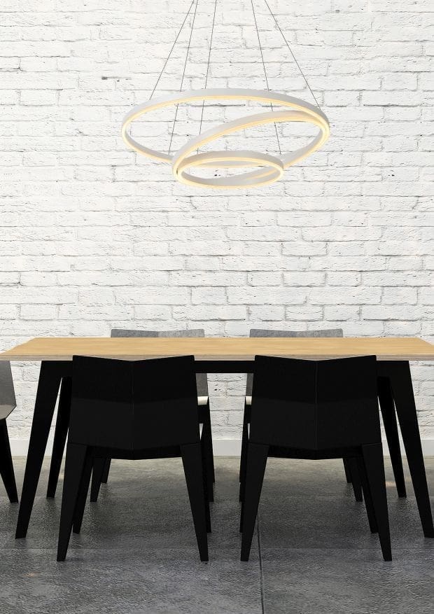 Triniti - Hanglamp - Ø80 cm - Led Dimb. - 3000K - Wit Lucide Hanglamp 46402/99/31