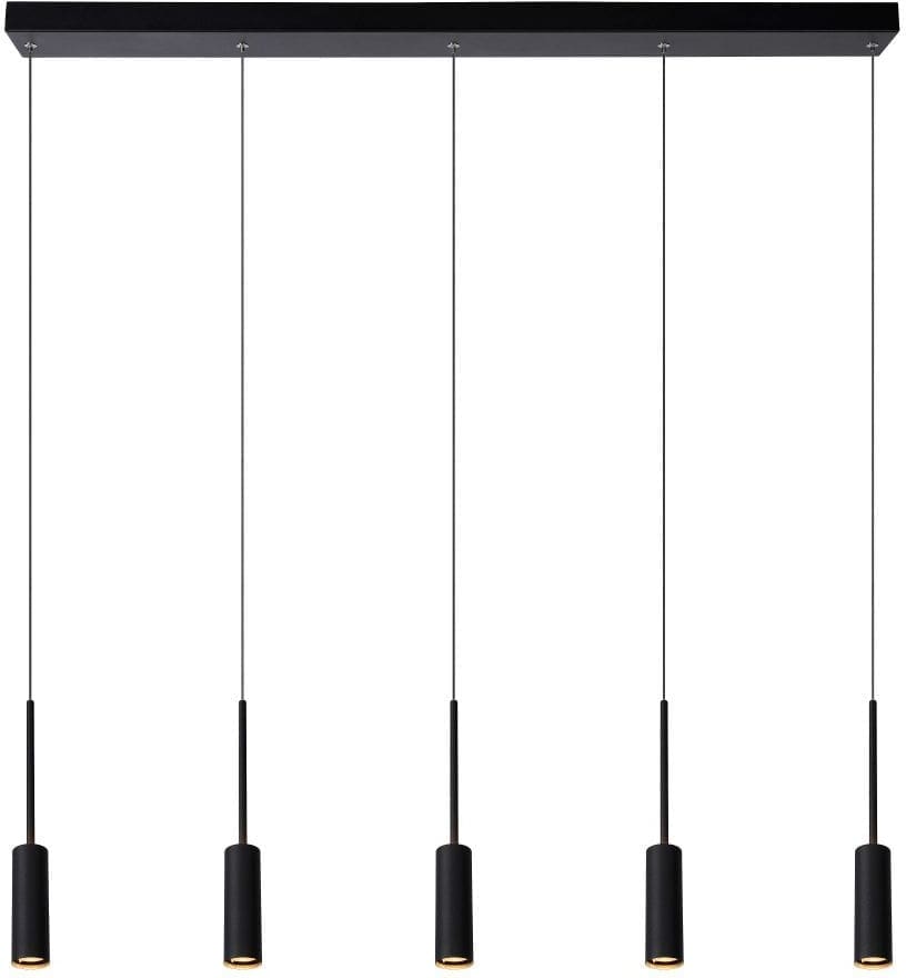 Tubule Hanglamp Led 5x7w 2700k - Zwart Lucide Hanglamp 24401/35/30