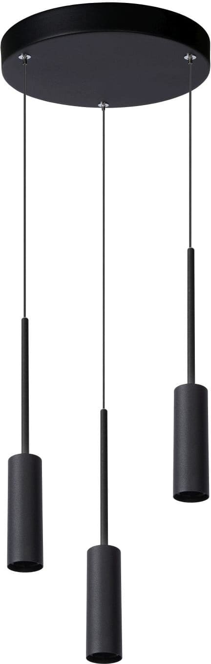 Tubule Hanglamp Ø26 cm Led 3x7w 2700k - Zwart Lucide Hanglamp 24401/21/30