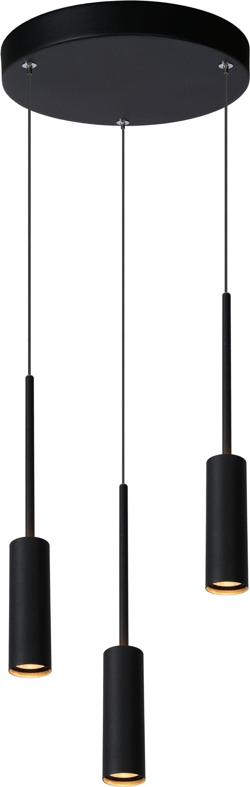 Tubule Hanglamp Ø26 cm Led 3x7w 2700k - Zwart Lucide Hanglamp 24401/21/30