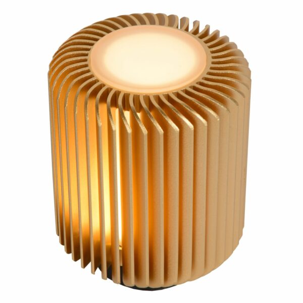 Turbin - Tafellamp - Ø10,6 cm - Led - 1x5W 3000K - Mat Goud / Messing Lucide Tafellamp 26500/05/02