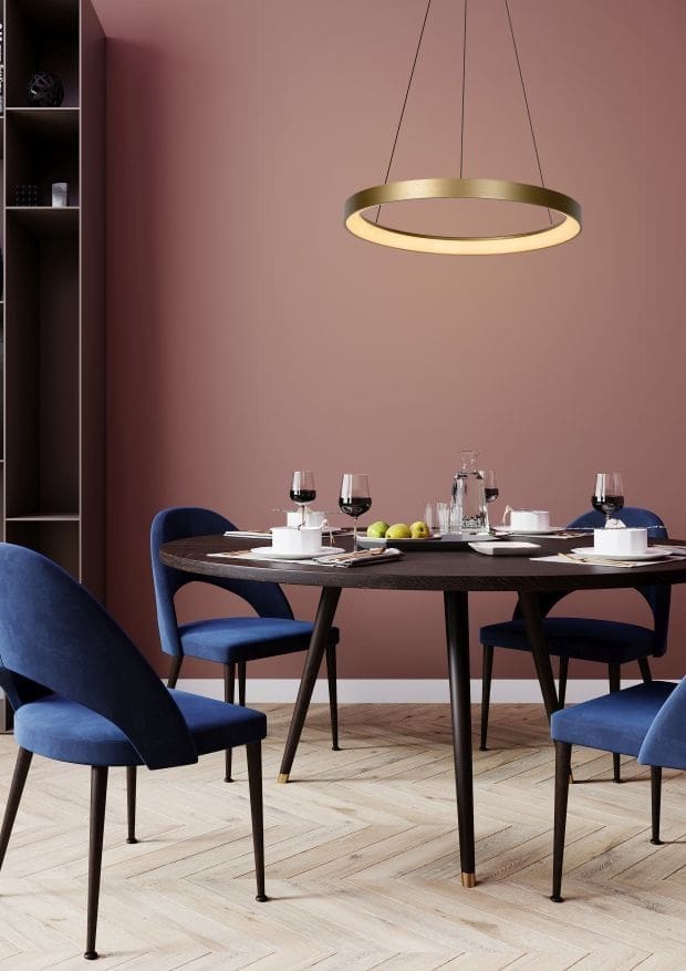 Vidal - Hanglamp - Ø58 cm - Led Dimb. - 1x48W 2700K - Mat Goud / Messing Lucide Hanglamp 46403/48/02