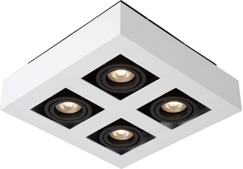Xirax Plafondspot Led Dim To Warm GU10 4x5w 2200k/3000k - Wit Lucide Plafondlamp 09119/21/31