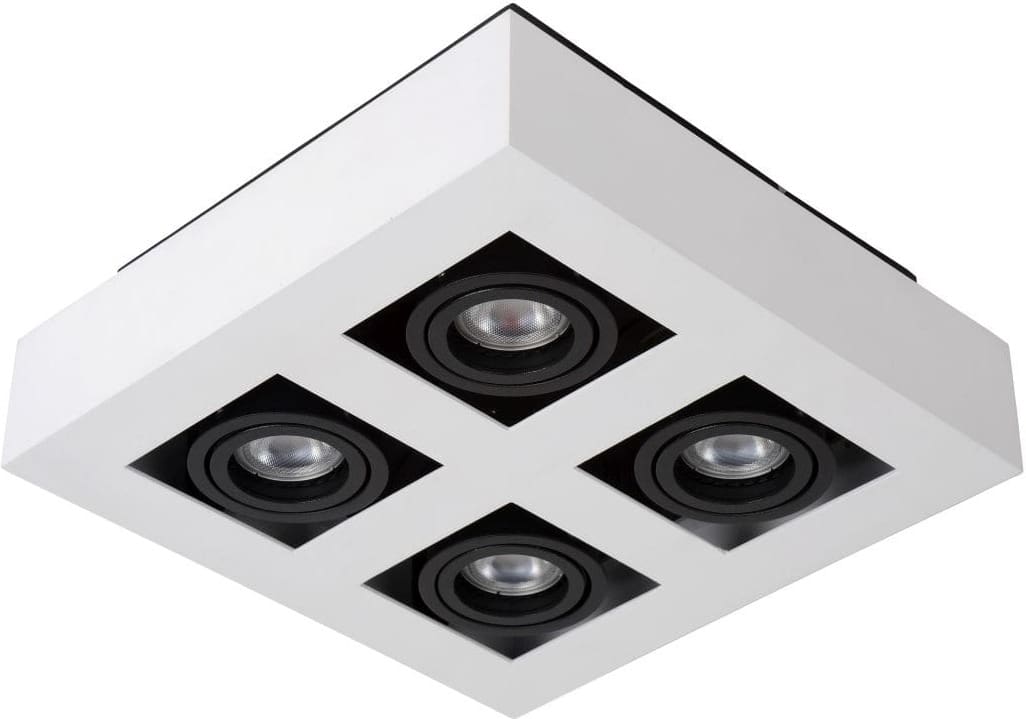 Xirax Plafondspot Led Dim To Warm GU10 4x5w 2200k/3000k - Wit Lucide Plafondlamp 09119/21/31