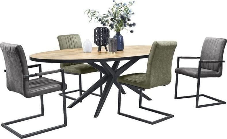 Profijt Meubel Eettafel Sandton ovaal 220x120 cm Taupe|Bruin|Beige Eettafel