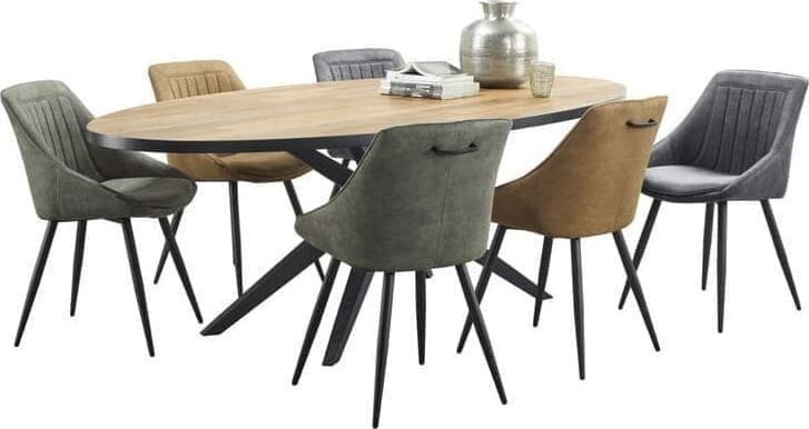 Profijt Meubel Eettafel Sandton ovaal 220x120 cm Taupe|Bruin|Beige Eettafel