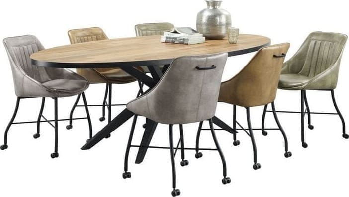Profijt Meubel Eettafel Sandton ovaal 220x120 cm Taupe|Bruin|Beige Eettafel