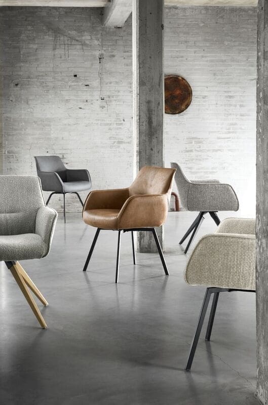 Pronto Wonen Eetkamerstoel Turelli antraciet Antraciet Armstoel