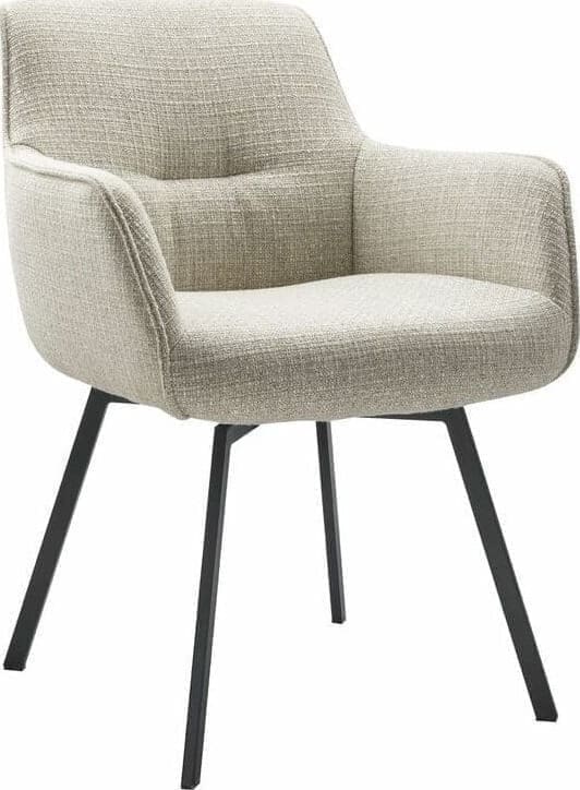 Pronto Wonen Eetkamerstoel Turelli lichtgrijs Grijs Armstoel