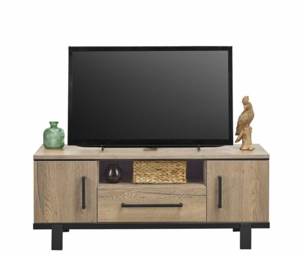 Pronto Wonen TV-meubel Adanti 130 barley Zwart Tv-meubel|Tv-dressoir