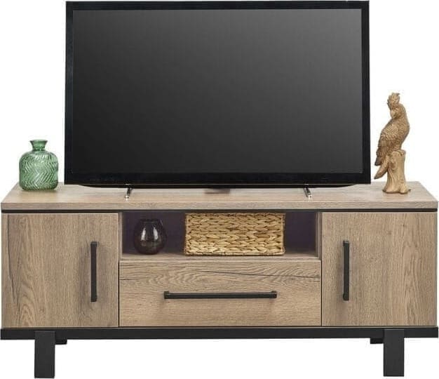 Pronto Wonen TV-meubel Adanti 130 barley Zwart Tv-meubel|Tv-dressoir